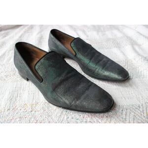 Christian Louboutin Dandelion Camo Iridescent Smoking Slipper Loafers 39.5